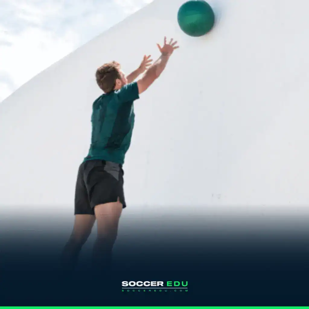 Medicine Ball Throws in soccer for plyometric training.