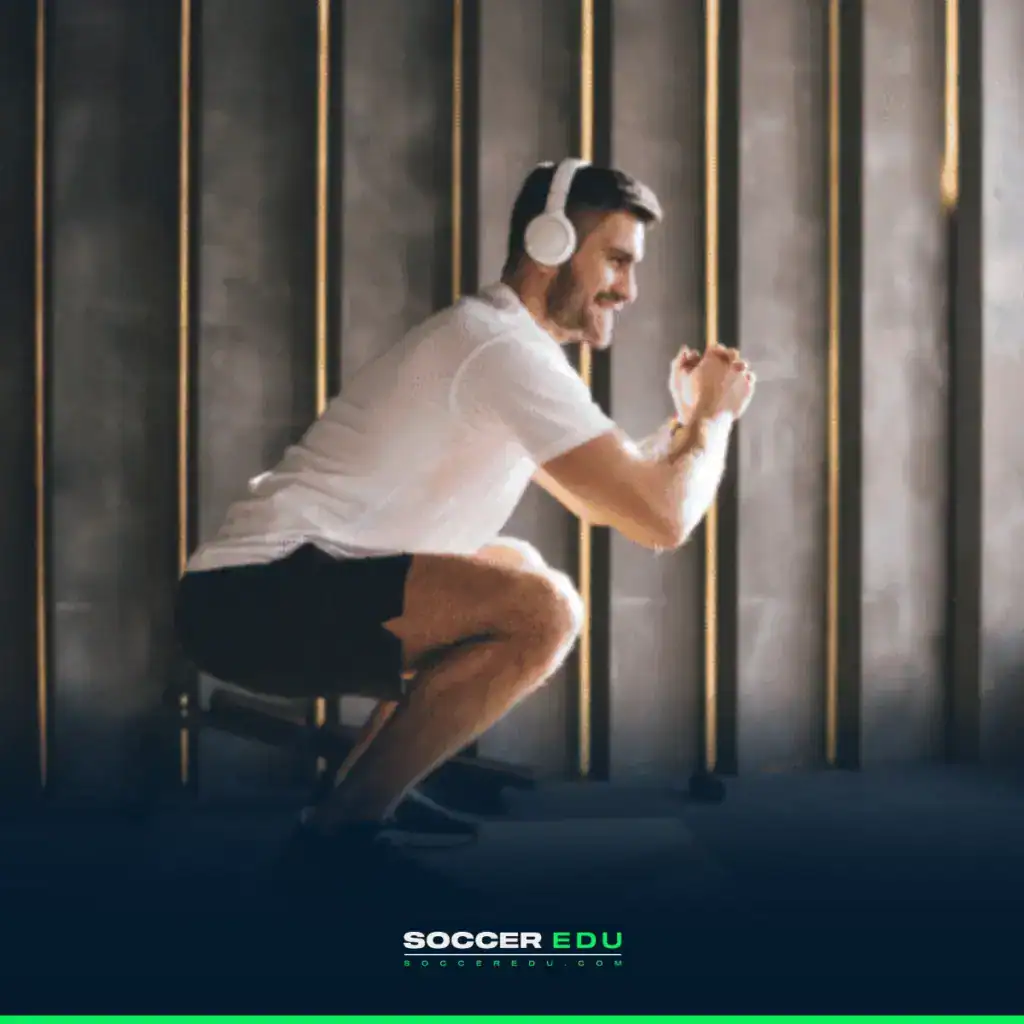 Depth Jumps in soccer for plyometric training.