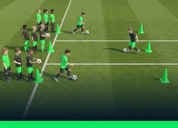 Exercice U7 foot : Le relais avec ballon