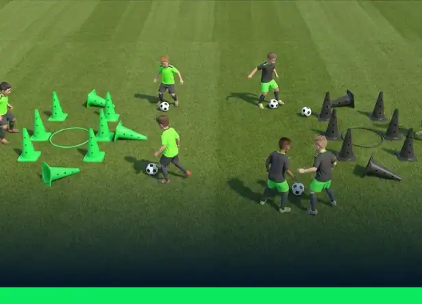 U6 Soccer Drill: The Castle Defense Game improve accuracy and introduces attack and defense