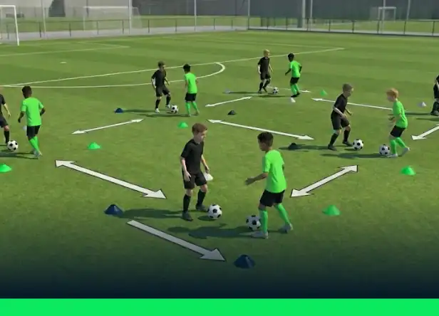 U8 Technical Drill: Passing and receiving on the move