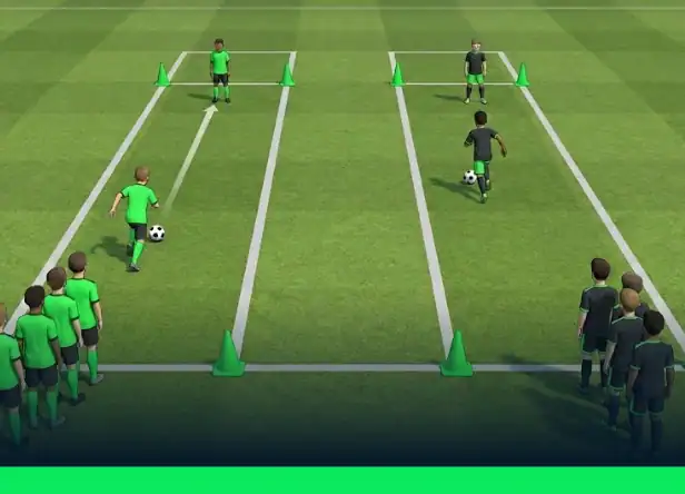 U8 Drill: Relay-Pass Competition. Build passing accuracy under pressur
