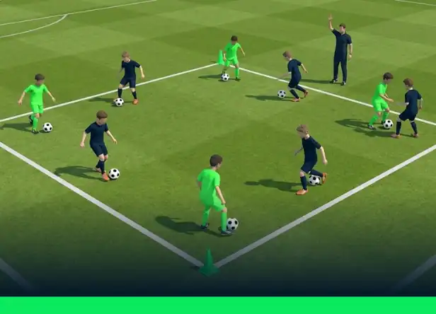 U10 Drill: Directional Dribbling and Control Circuit