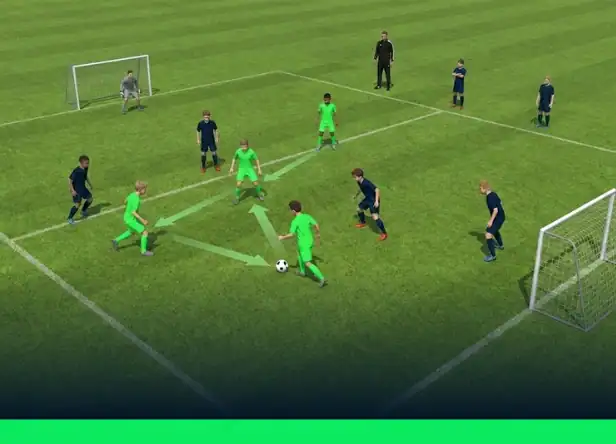 U10 Drill: Small-Sided Game with Build-Up Requirements (4v4)