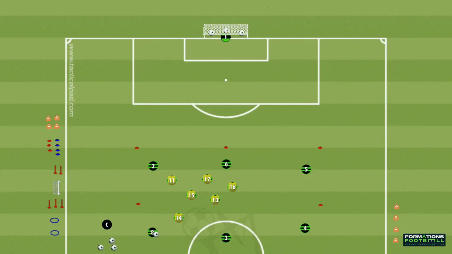 Exercice de récupération et projection rapide pour U17 foot