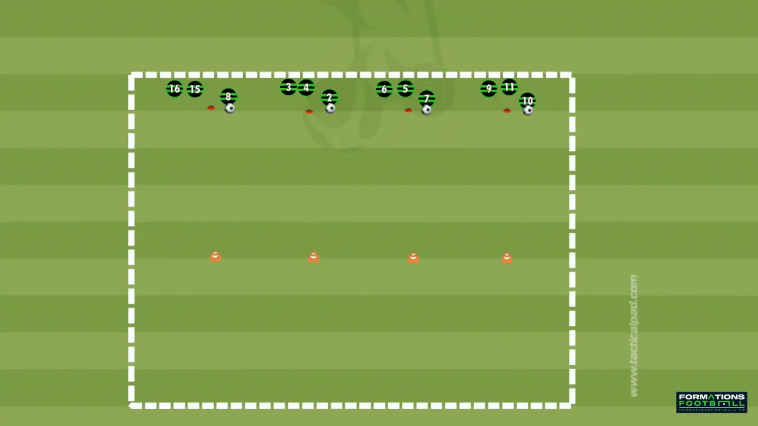 Exercice U7 foot : Le relais avec ballon