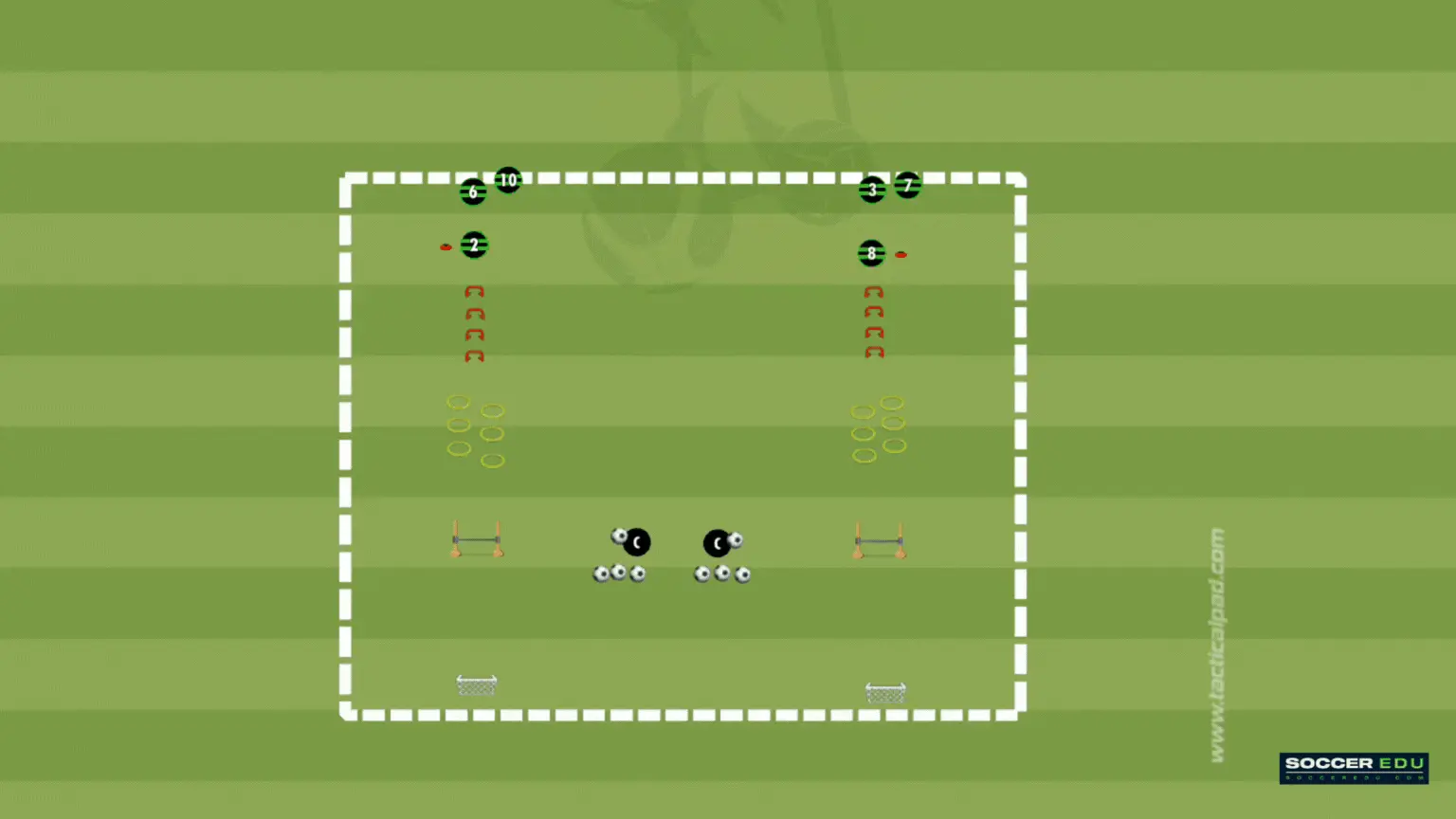 U6 Drill for kids: Obstacle Course with cones, taining hoops and hurdles 