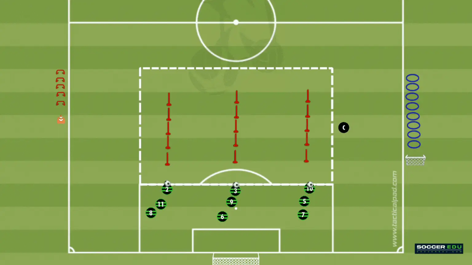 U9 Soccer Drill : Running games and ball-free games to improving acceleration and information processing